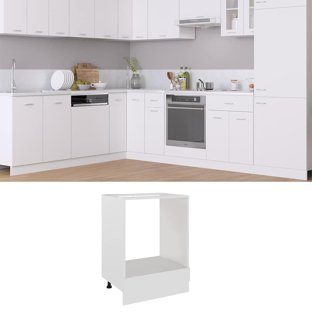 vidaXL Шкаф за фурна "Рига" бял 60x46x815 см инженерно дърво