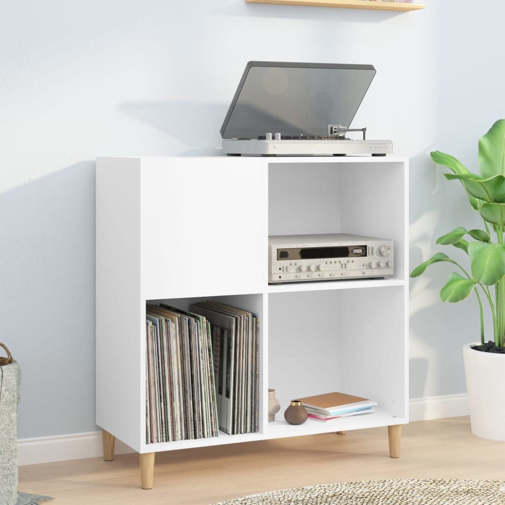 vidaXL Шкаф за грамофонни плочи бял 845x38x89 см инженерно дърво