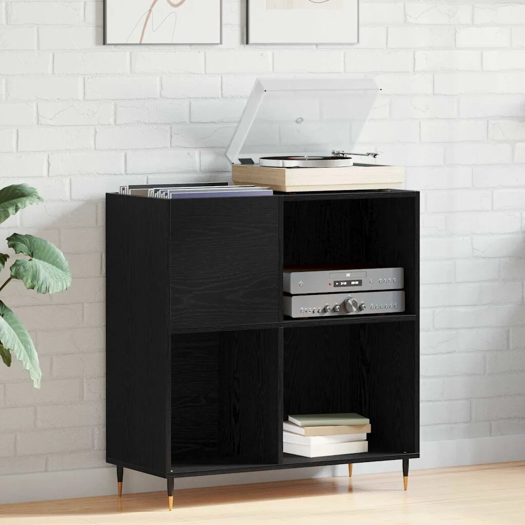 vidaXL Шкаф за грамофонни плочи Черния дъб 85 x 38 x 89 см
