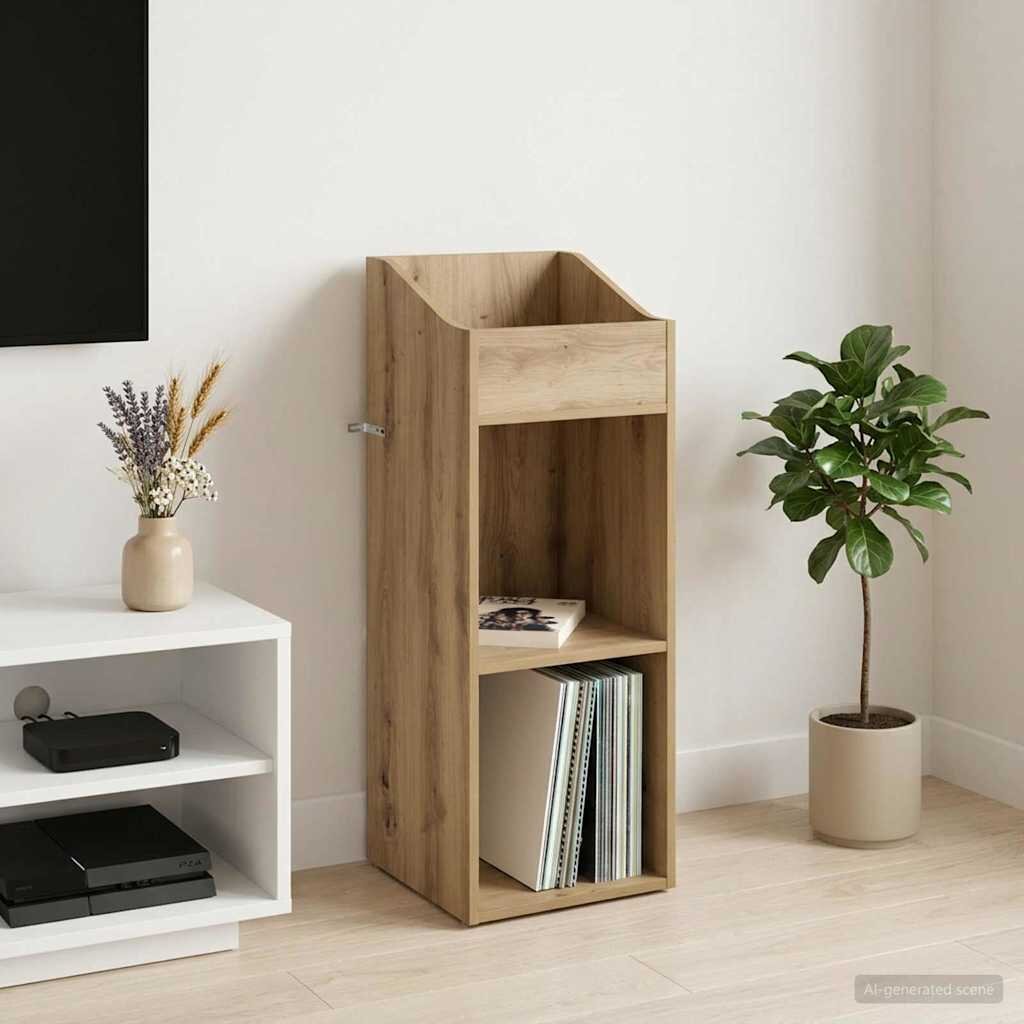 vidaXL Шкаф за грамофонни плочи Дъб артизан 36 x 36 x 955 см