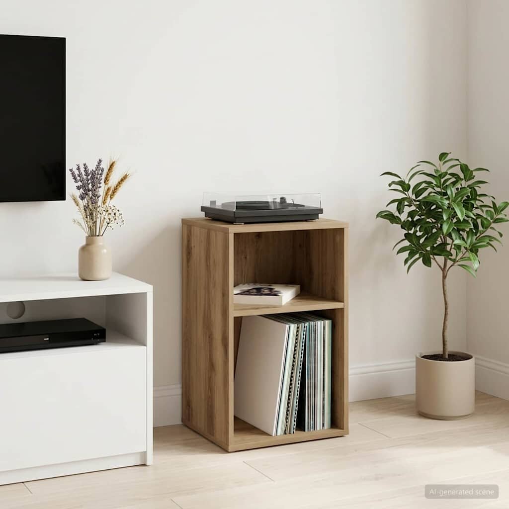 vidaXL Шкаф за грамофонни плочи Дъб артизан 38 x 33 x 61 см