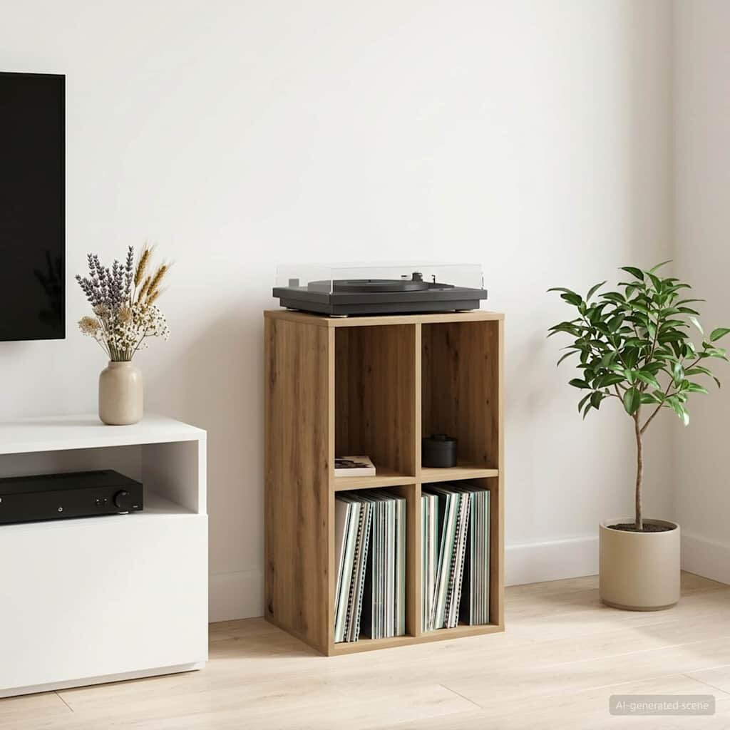 vidaXL Шкаф за грамофонни плочи Дъб артизан 445 x 365 x 745 см