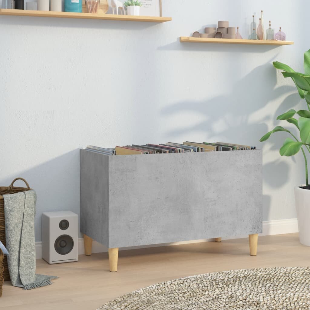 vidaXL Шкаф за грамофонни плочи сив 745x38x48 см инженерно дърво