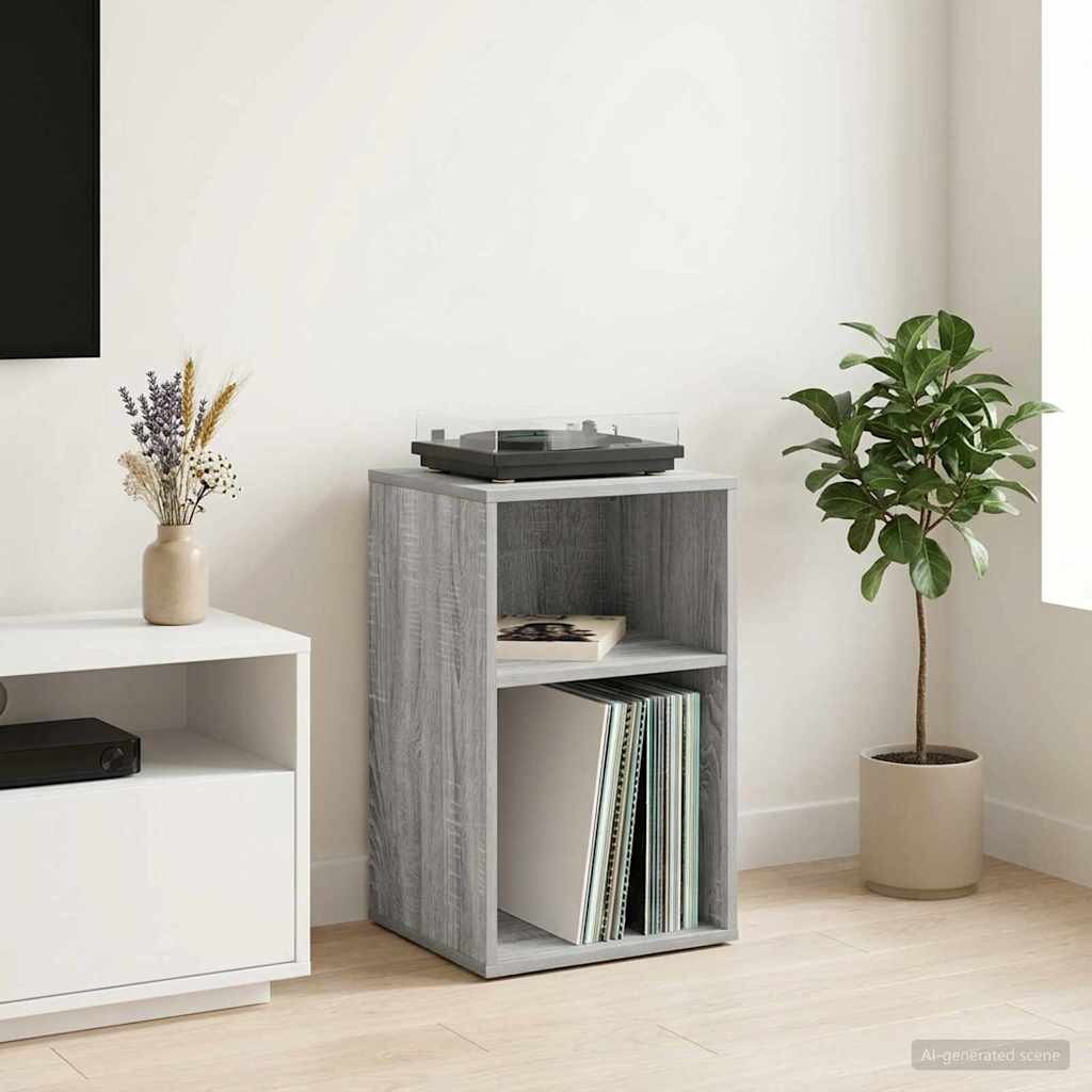 vidaXL Шкаф за грамофонни плочи Сив Сонома 38 x 33 x 61 см