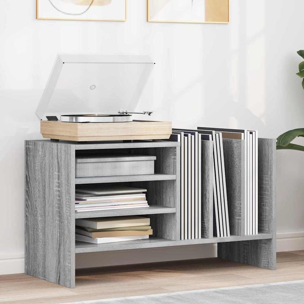 vidaXL Шкаф за грамофонни плочи Сив Сонома 78.5 x 35 x 45 см
