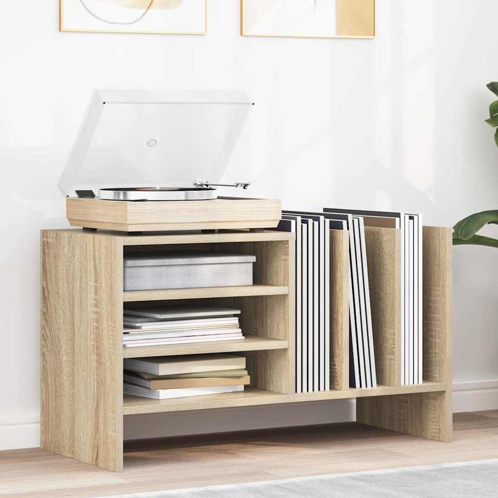 vidaXL Шкаф за грамофонни плочи Сонома дъб 78.5 x 35 x 45 см