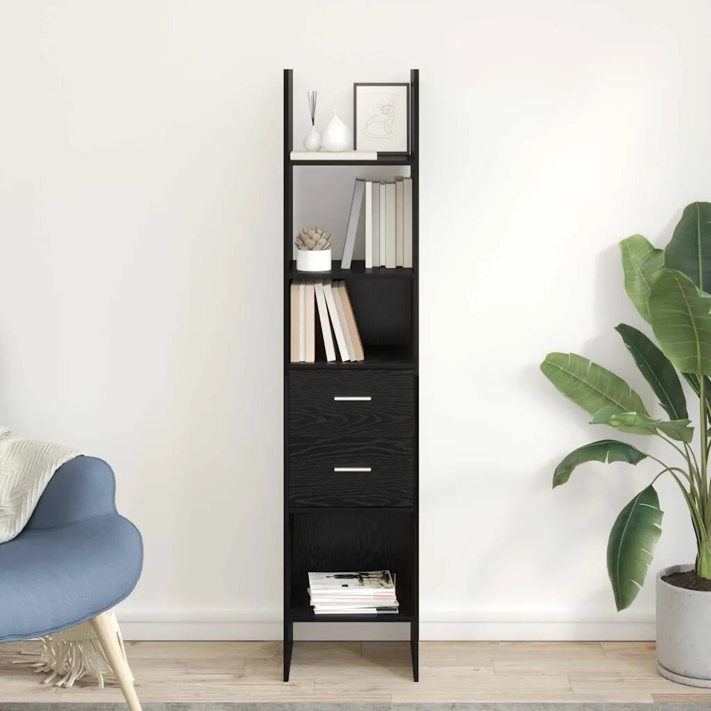 vidaXL Шкаф за книги 2 нива 40 x 35 x 180 см Инженерна дървесина