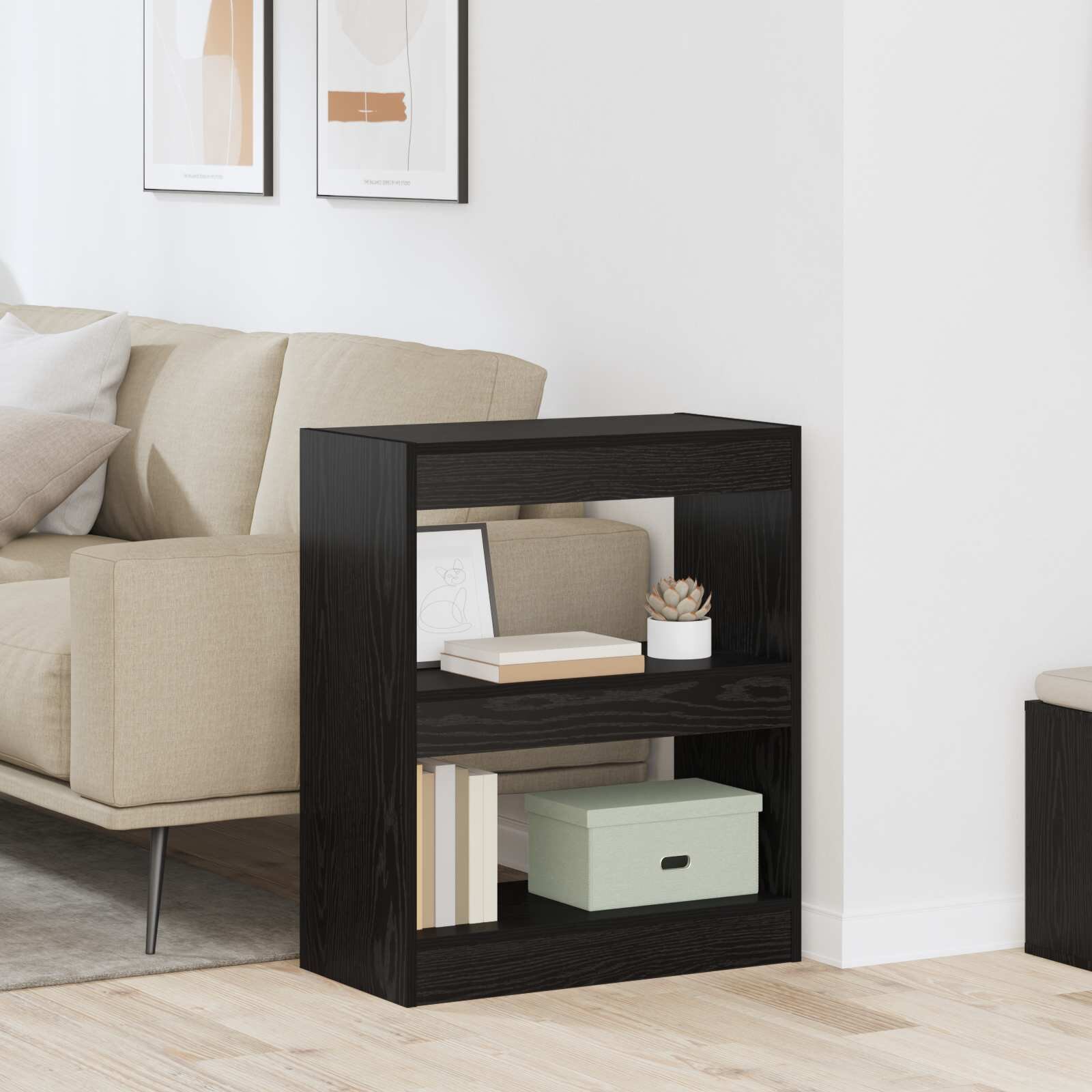 vidaXL Шкаф за книги 2 нива 60 x 30 x 72 см Инженерна дървесина