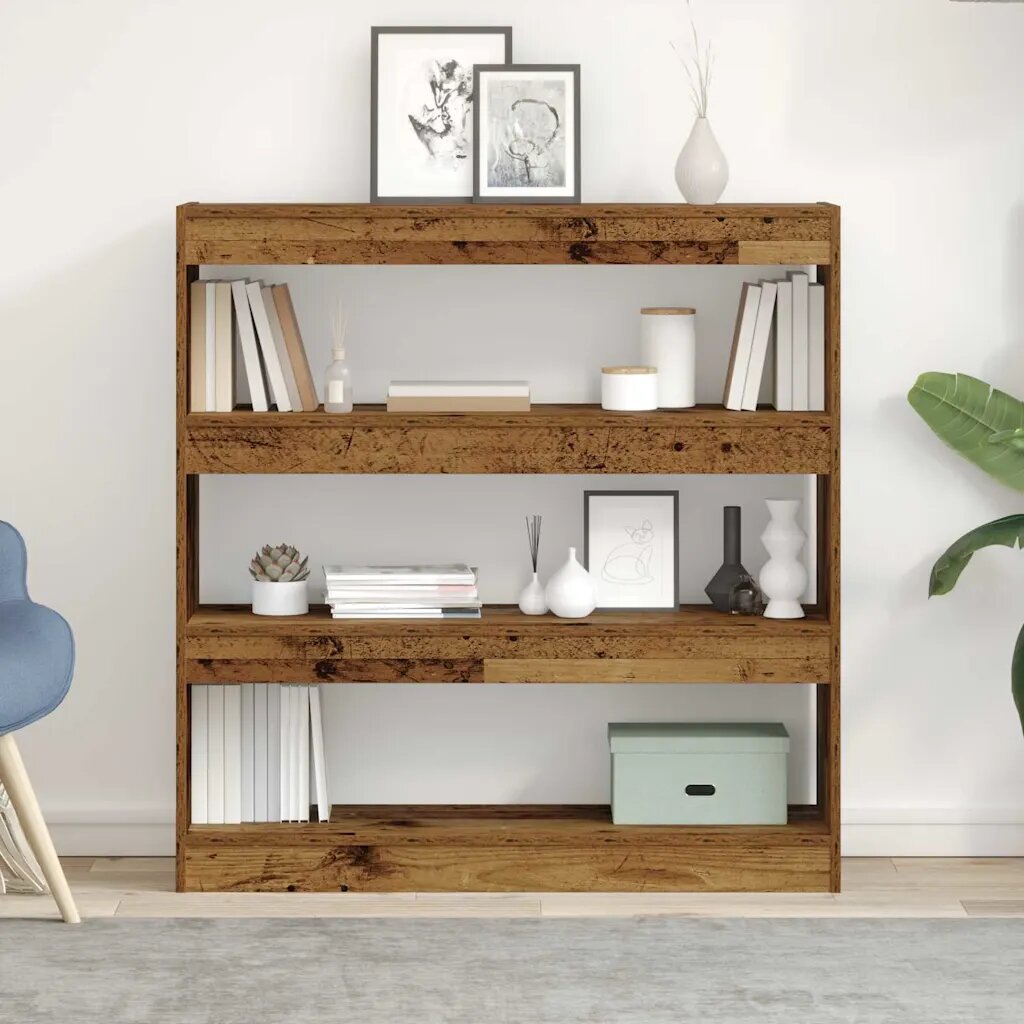 vidaXL Шкаф за книги 3 нива 100 x 30 x 103 см Инженерна дървесина