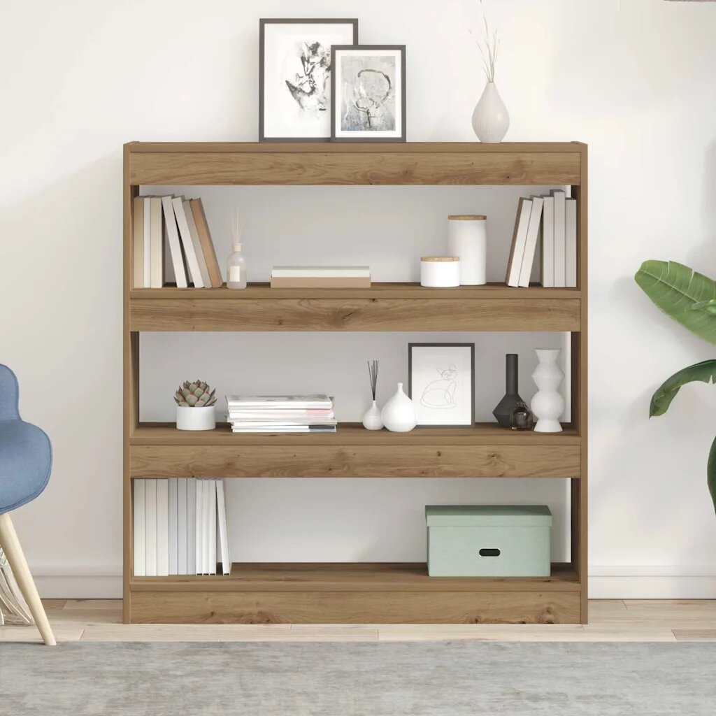 vidaXL Шкаф за книги 3 нива 100 x 30 x 103 см Инженерна дървесина