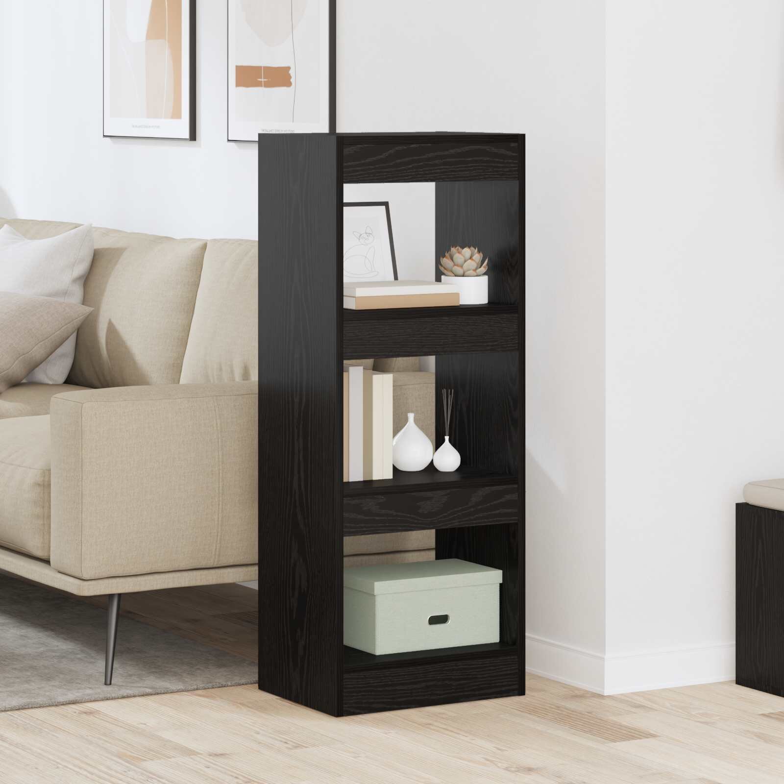 vidaXL Шкаф за книги 3 нива 37 x 30 x 103 см Инженерна дървесина