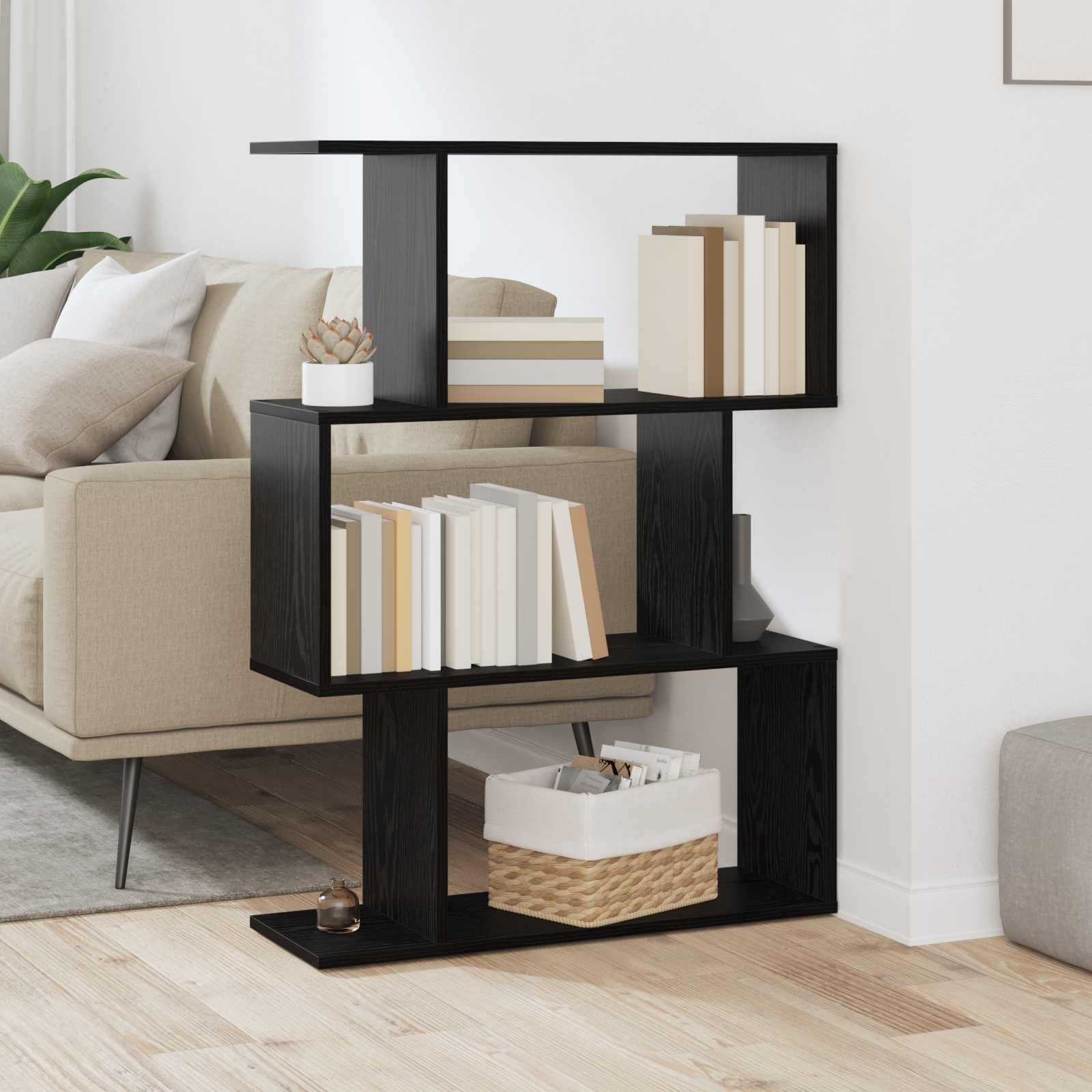 vidaXL Шкаф за книги 3 нива 70 x 24 x 97 см Инженерна дървесина