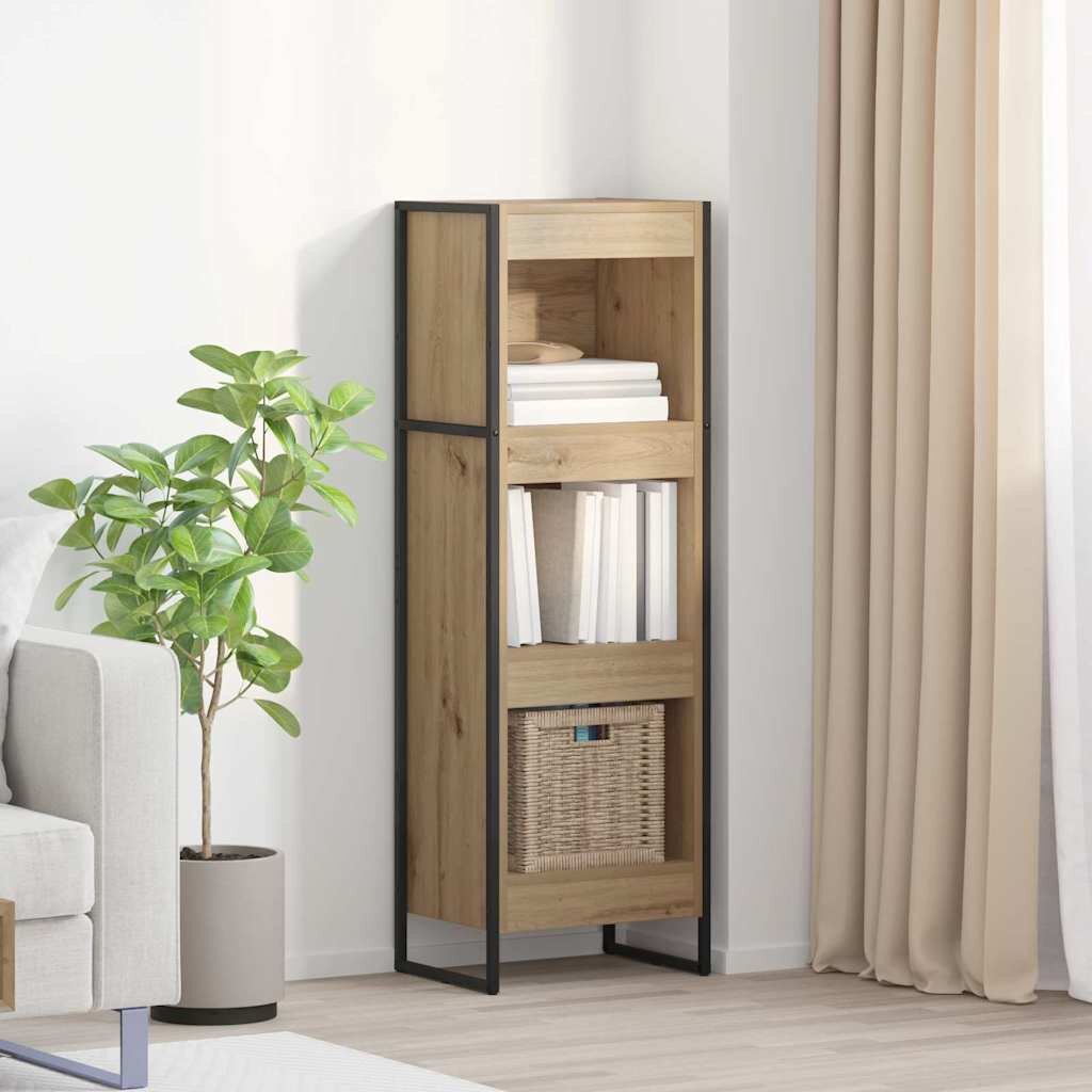 vidaXL Шкаф за книги 40 x 30 x 121 см Инженерна дървесина Дъб Артизан