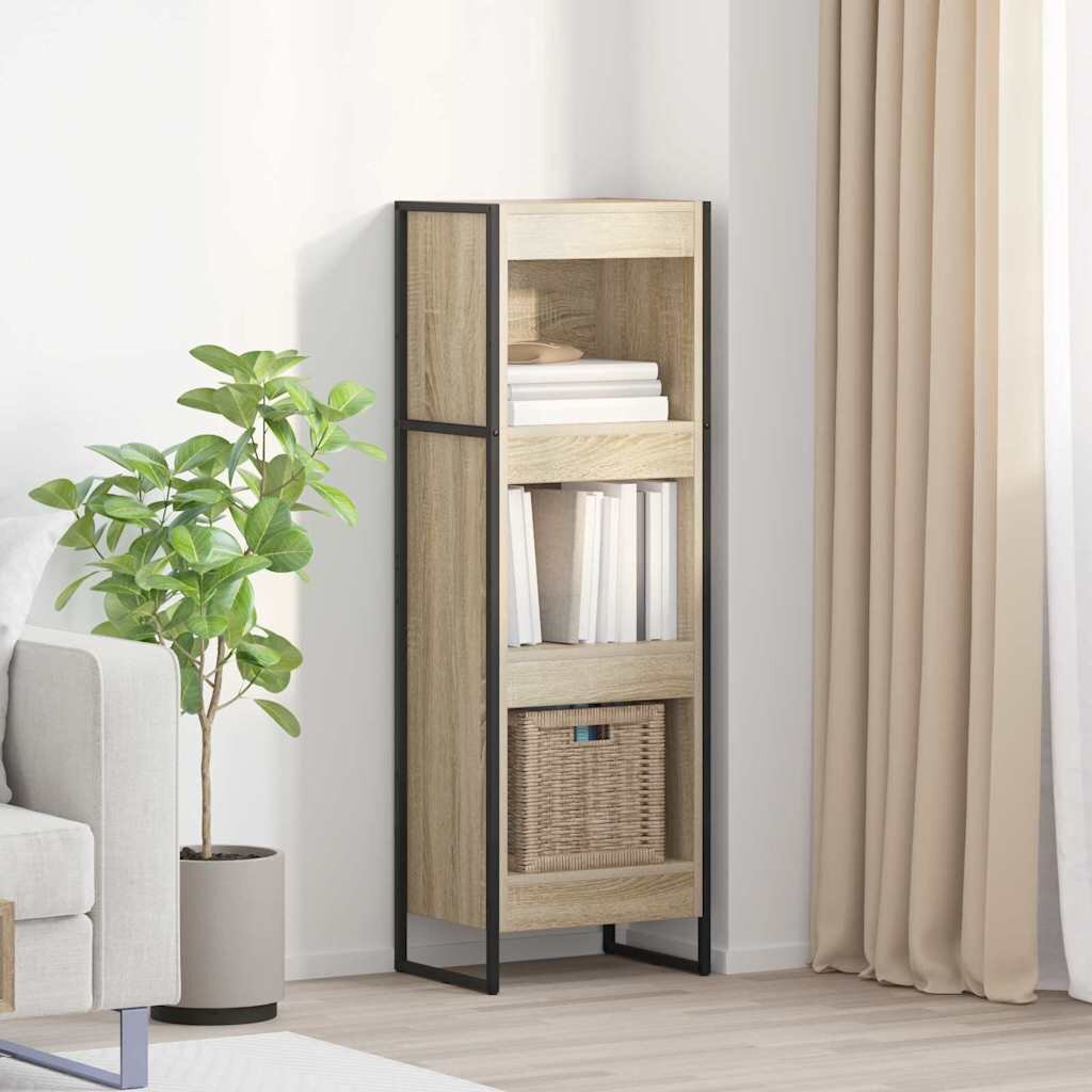 vidaXL Шкаф за книги 40 x 30 x 121 см Инженерна дървесина Сонома