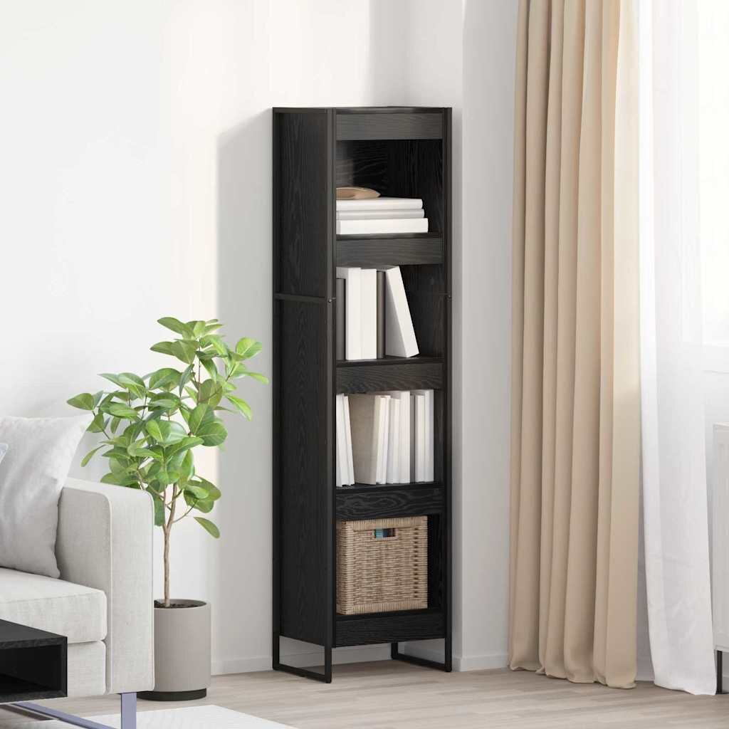 vidaXL Шкаф за книги 40 x 30 x 155 см Инженерна дървесина Черния дъб