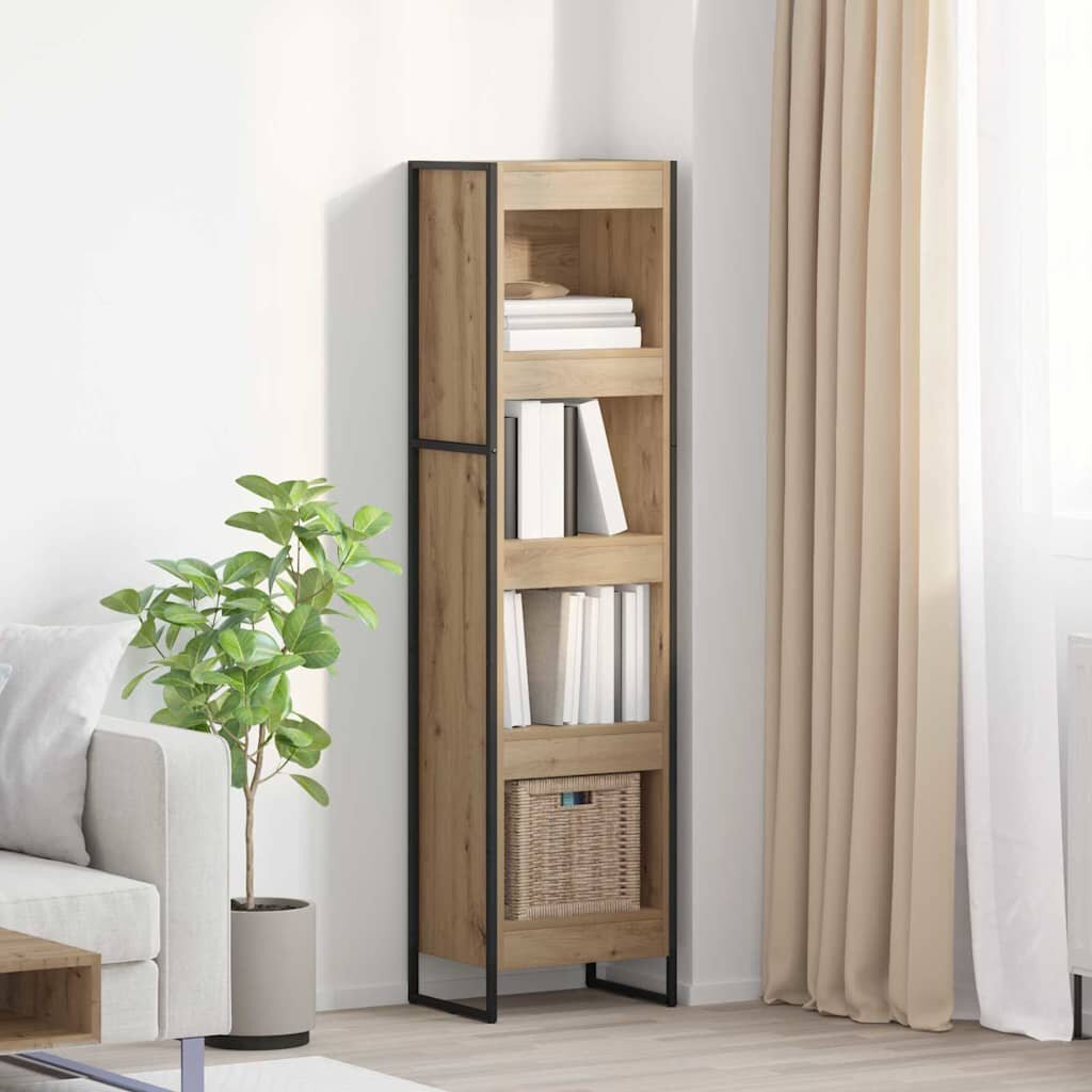 vidaXL Шкаф за книги 40 x 30 x 155 см Инженерна дървесина Дъб Артизан