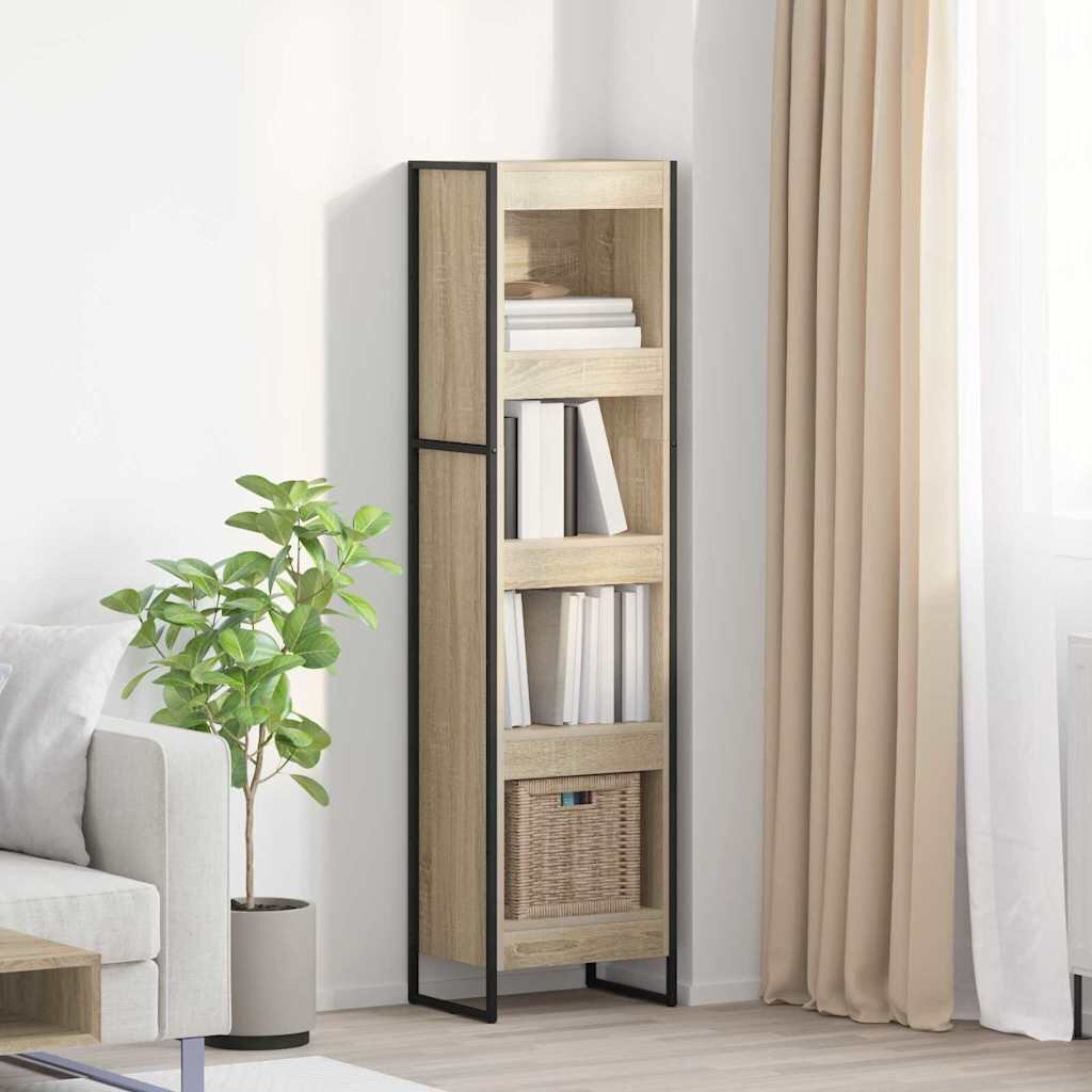 vidaXL Шкаф за книги 40 x 30 x 155 см Инженерна дървесина Сонома