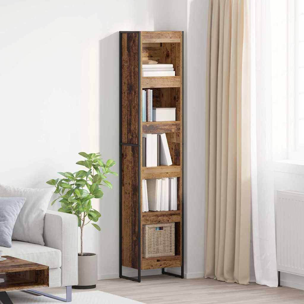 vidaXL Шкаф за книги 40 x 30 x 1895 см Инженерна дървесина