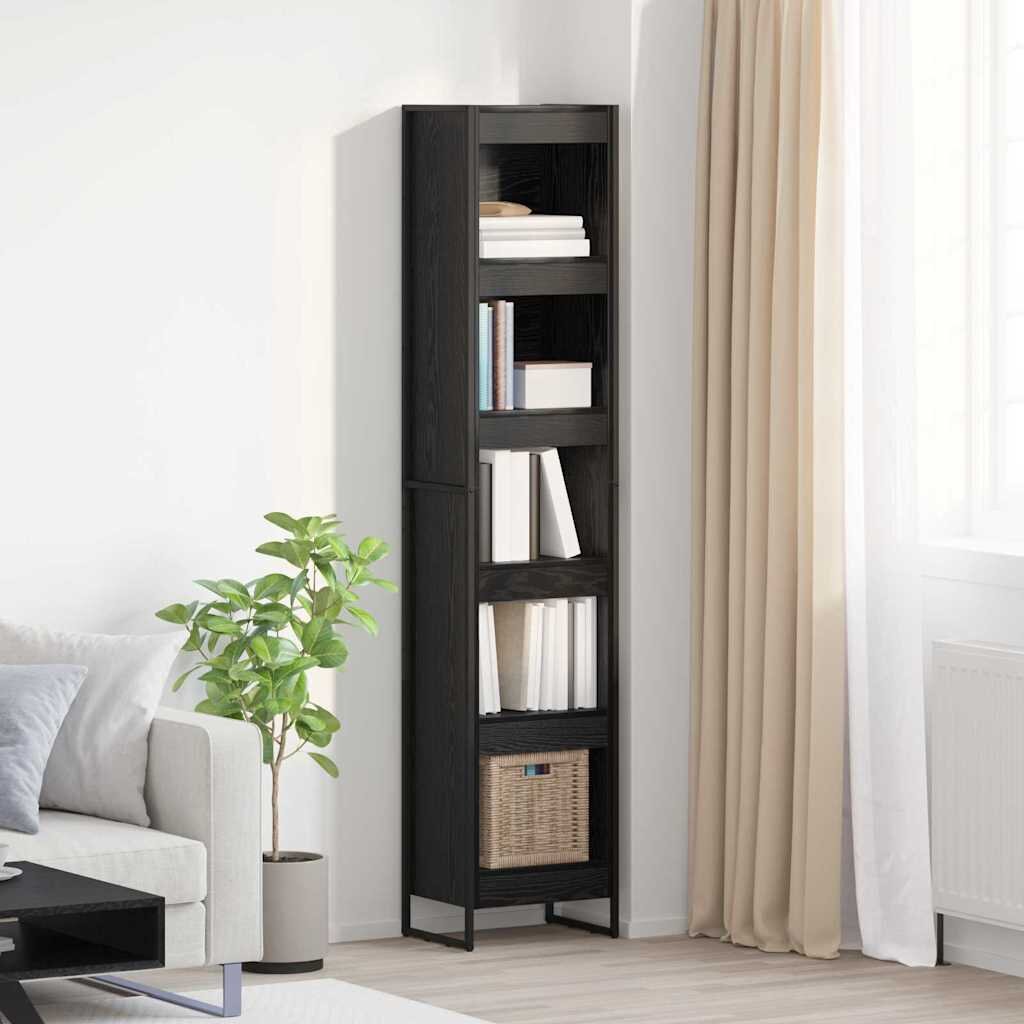 vidaXL Шкаф за книги 40 x 30 x 1895 см Инженерна дървесина Черния дъб