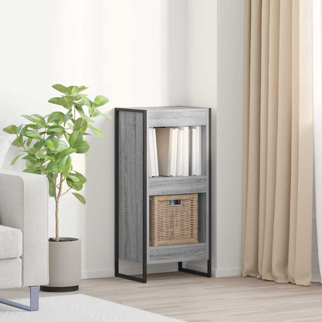 vidaXL Шкаф за книги 40 x 30 x 865 см Инженерна дървесина Сив Сонома