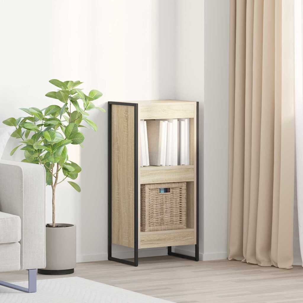vidaXL Шкаф за книги 40 x 30 x 865 см Инженерна дървесина Сонома