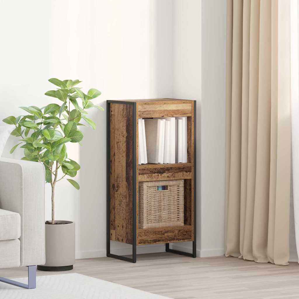 vidaXL Шкаф за книги 40 x 30 x 865 см Инженерна дървесина Старо дърво