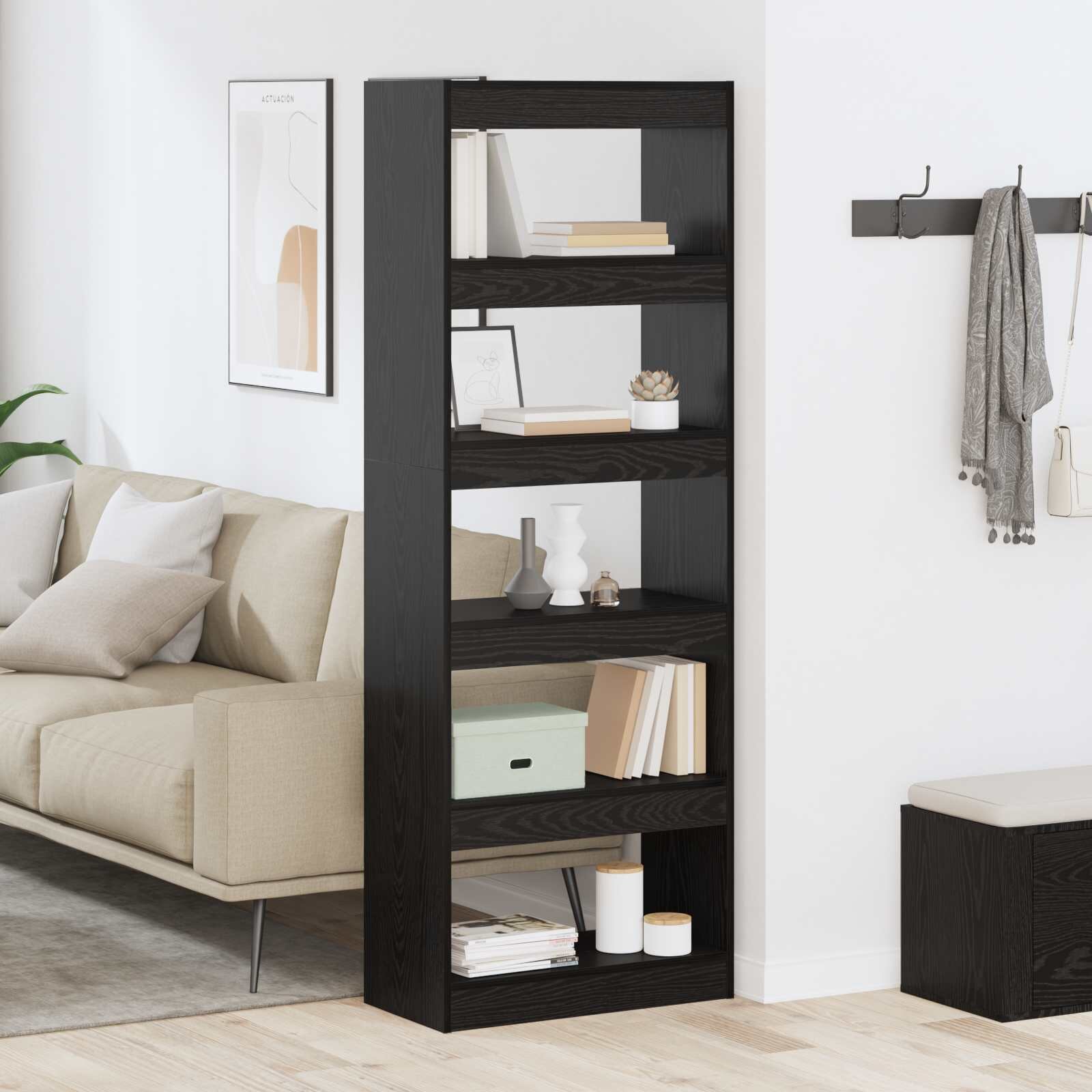 vidaXL Шкаф за книги 5 нива 60 x 30 x 166 см Инженерна дървесина