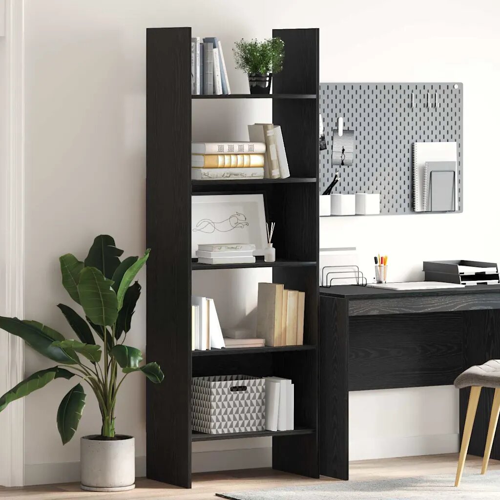 vidaXL Шкаф за книги 5 нива 60 x 35 x 180 см Инженерна дървесина