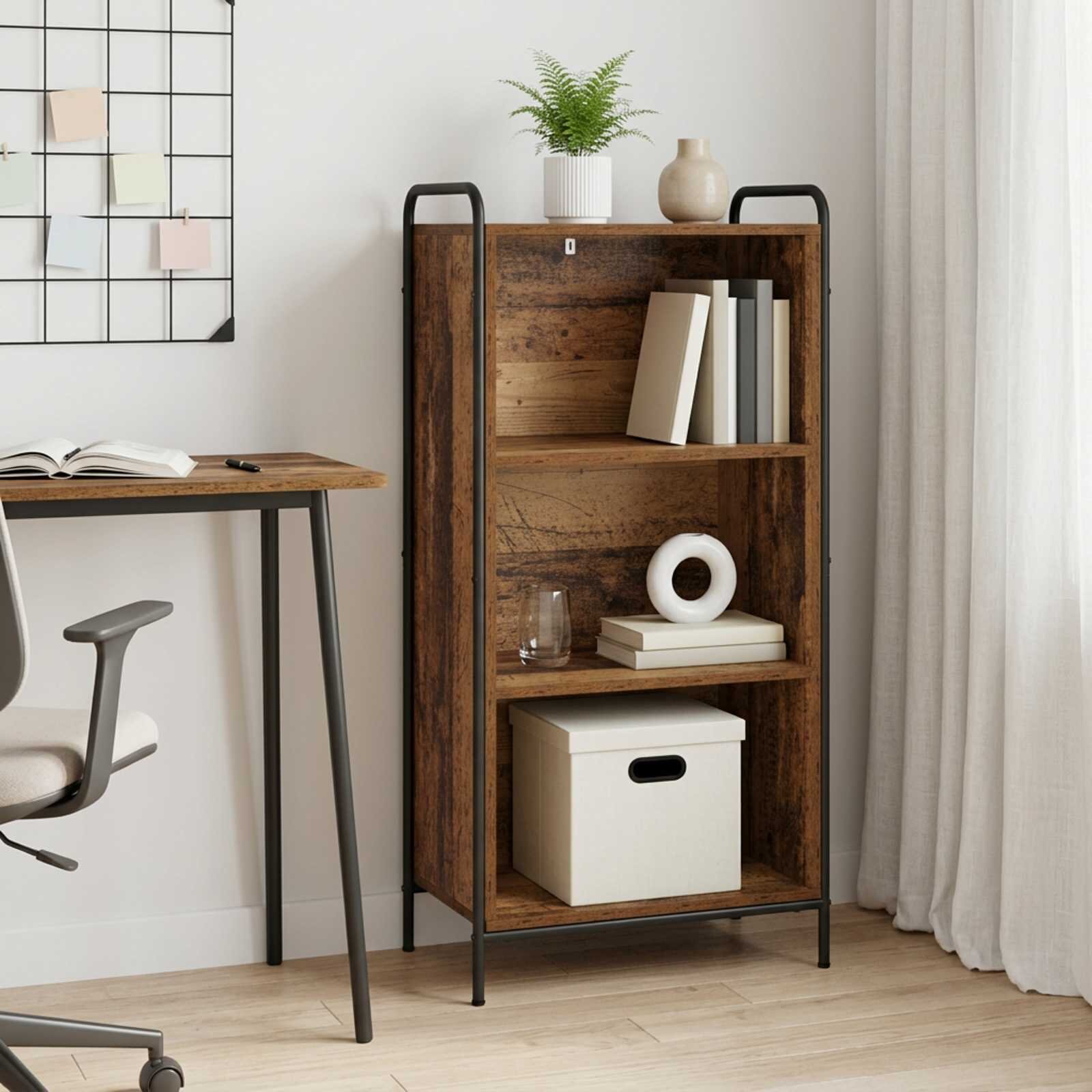 vidaXL Шкаф за книги 555 x 33 x 174 см Инженерна дървесина