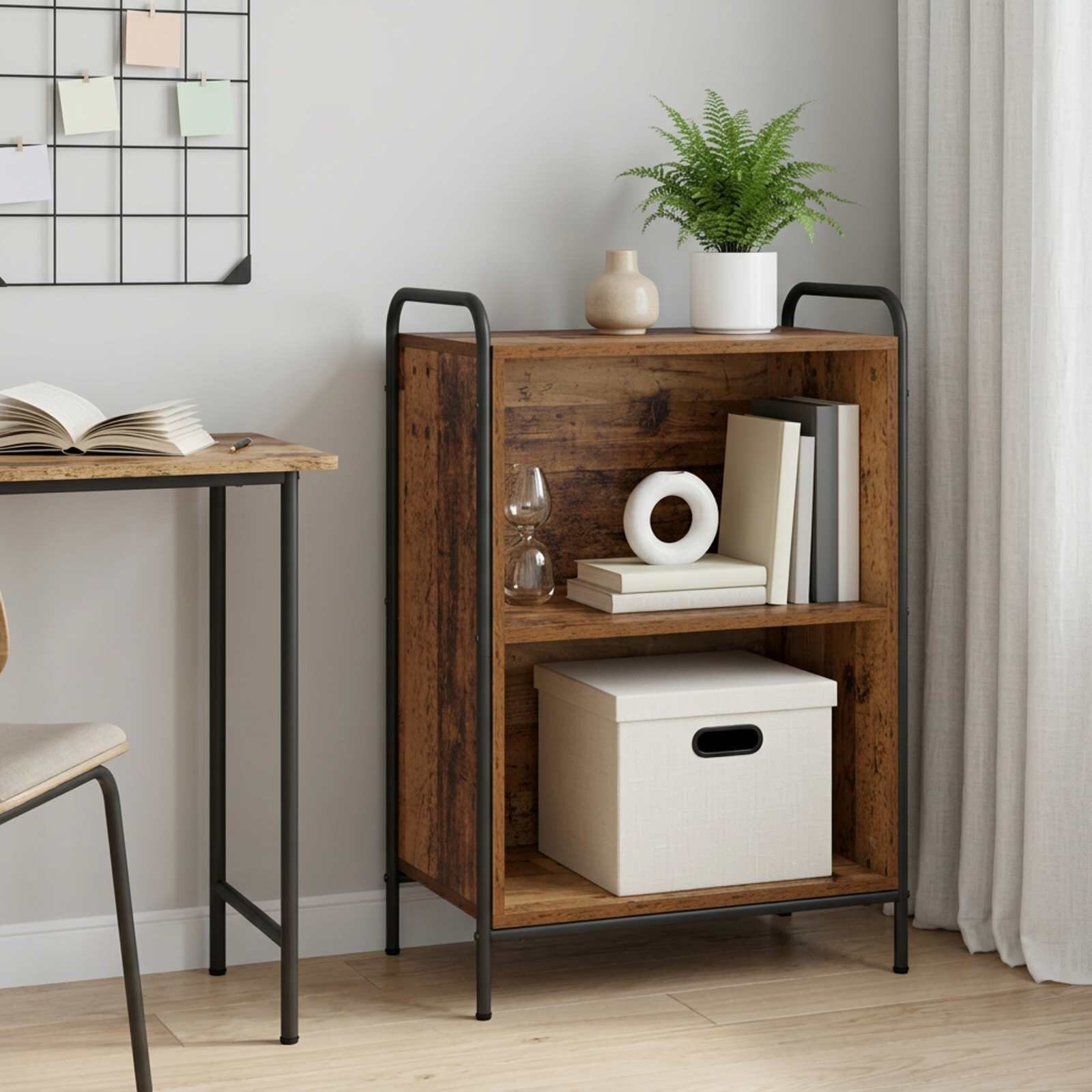 vidaXL Шкаф за книги 555 x 33 x 174 см Инженерна дървесина