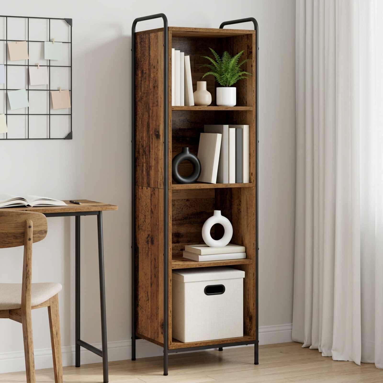 vidaXL Шкаф за книги 555 x 33 x 174 см Инженерна дървесина