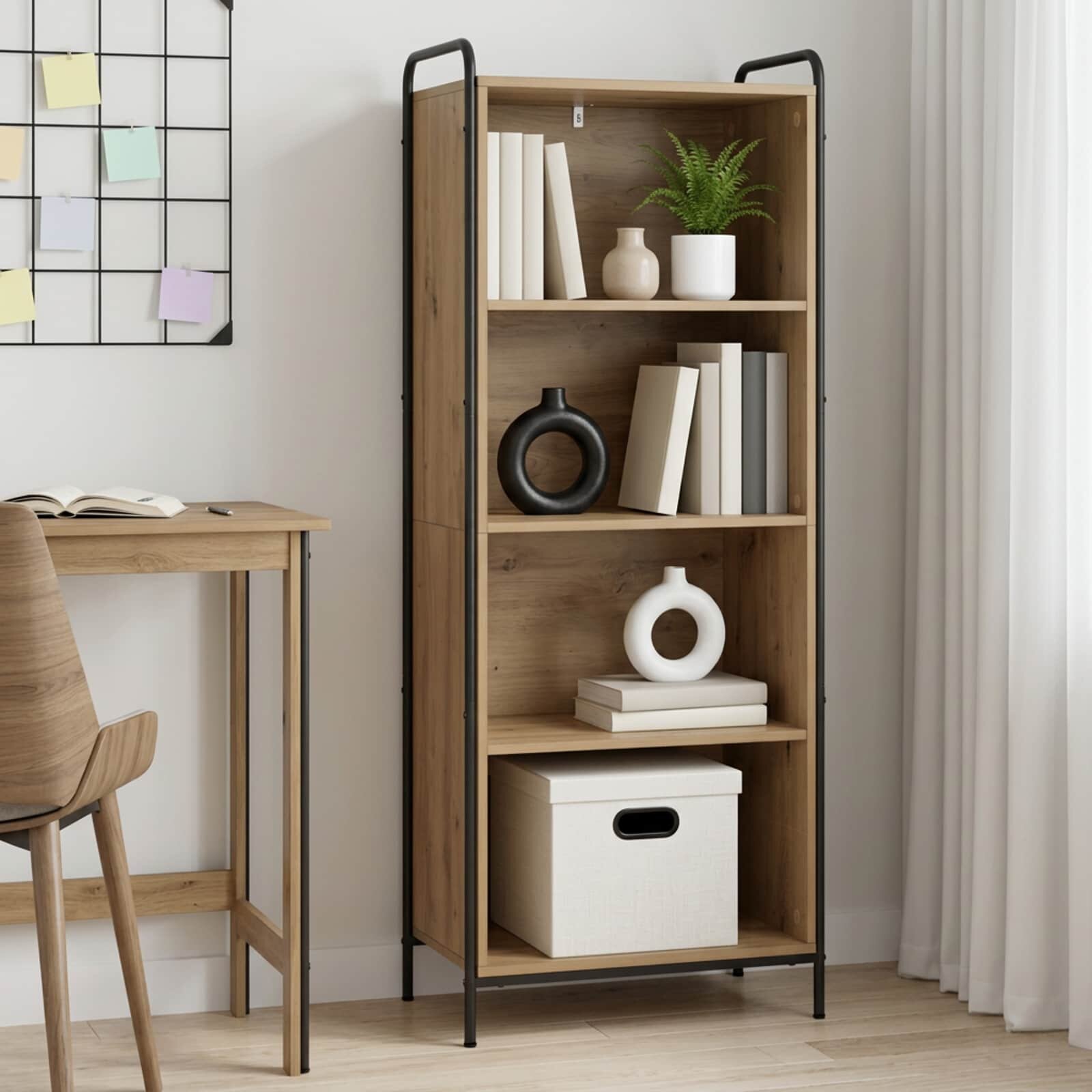 vidaXL Шкаф за книги 555 x 33 x 174 см Инженерна дървесина