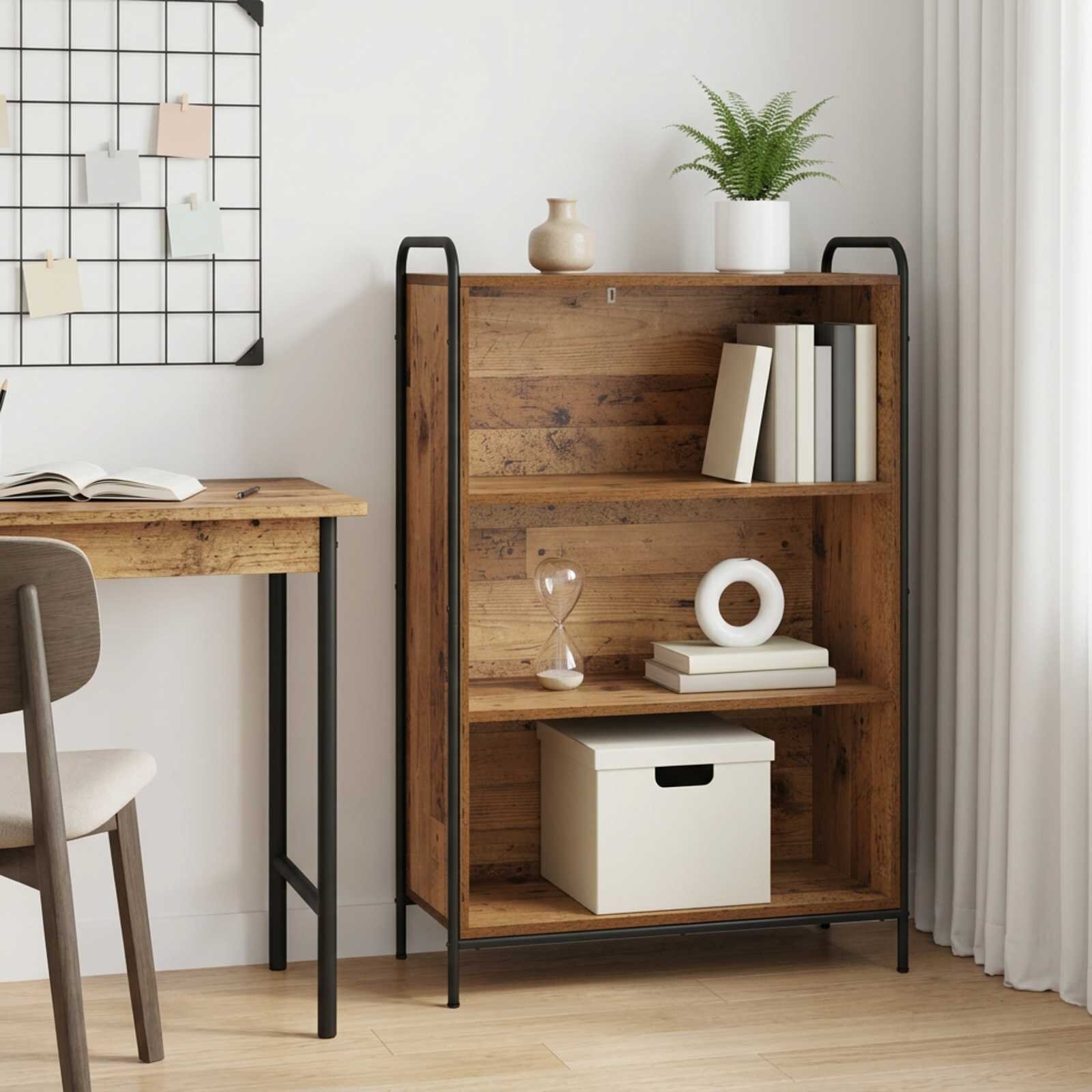 vidaXL Шкаф за книги 555 x 33 x 174 см Инженерна дървесина