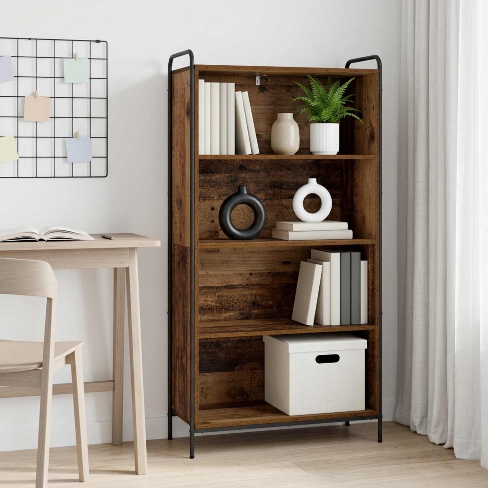 vidaXL Шкаф за книги 555 x 33 x 174 см Инженерна дървесина