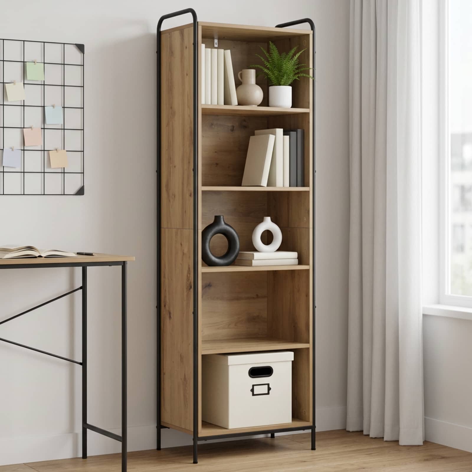 vidaXL Шкаф за книги 555 x 33 x 174 см Инженерна дървесина
