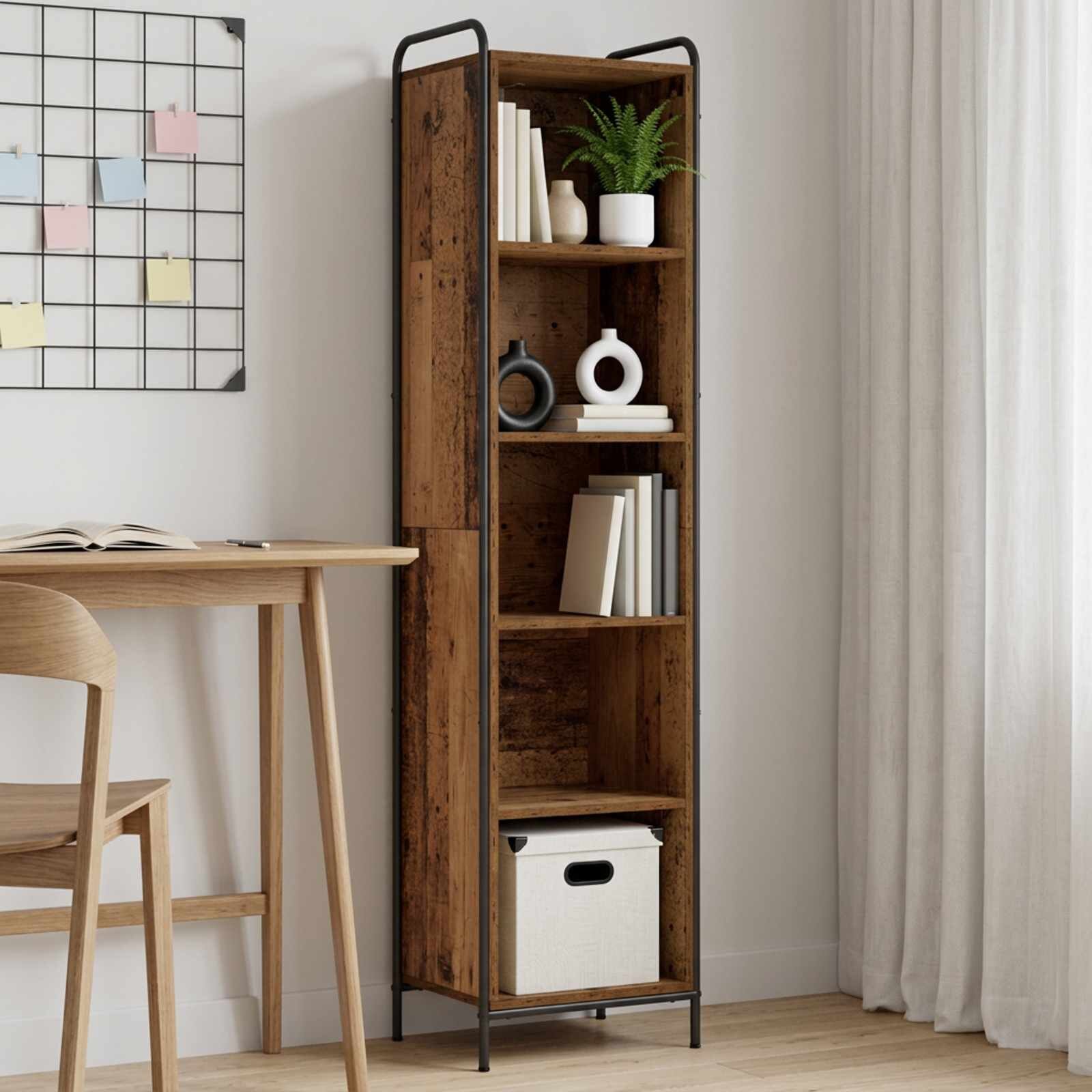 vidaXL Шкаф за книги 555 x 33 x 174 см Инженерна дървесина