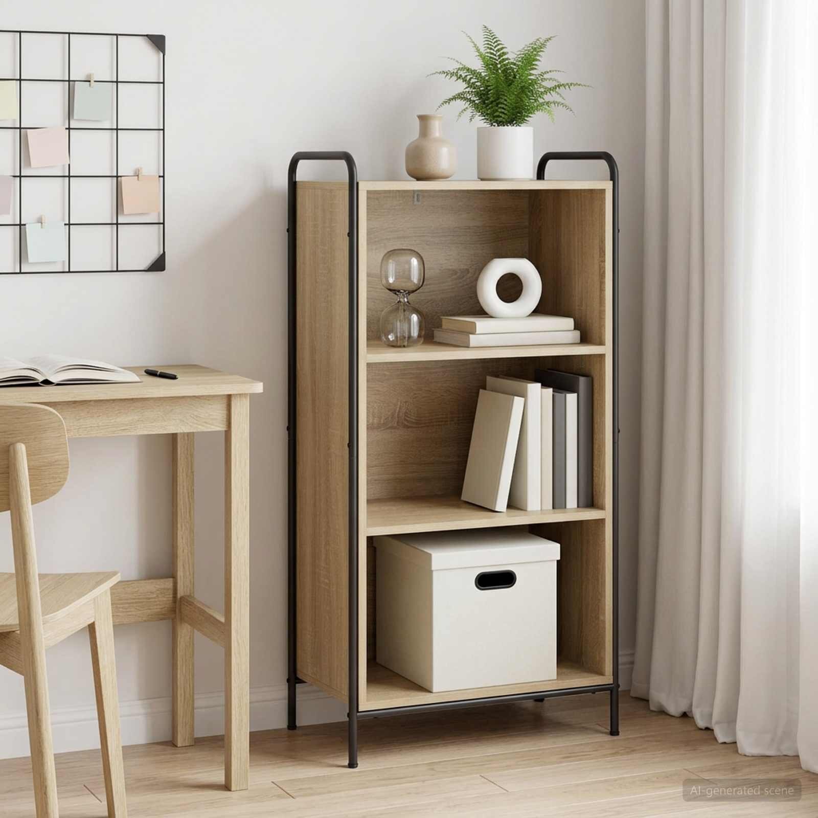 vidaXL Шкаф за книги 555 x 33 x 174 см Инженерна дървесина Дъб сонома