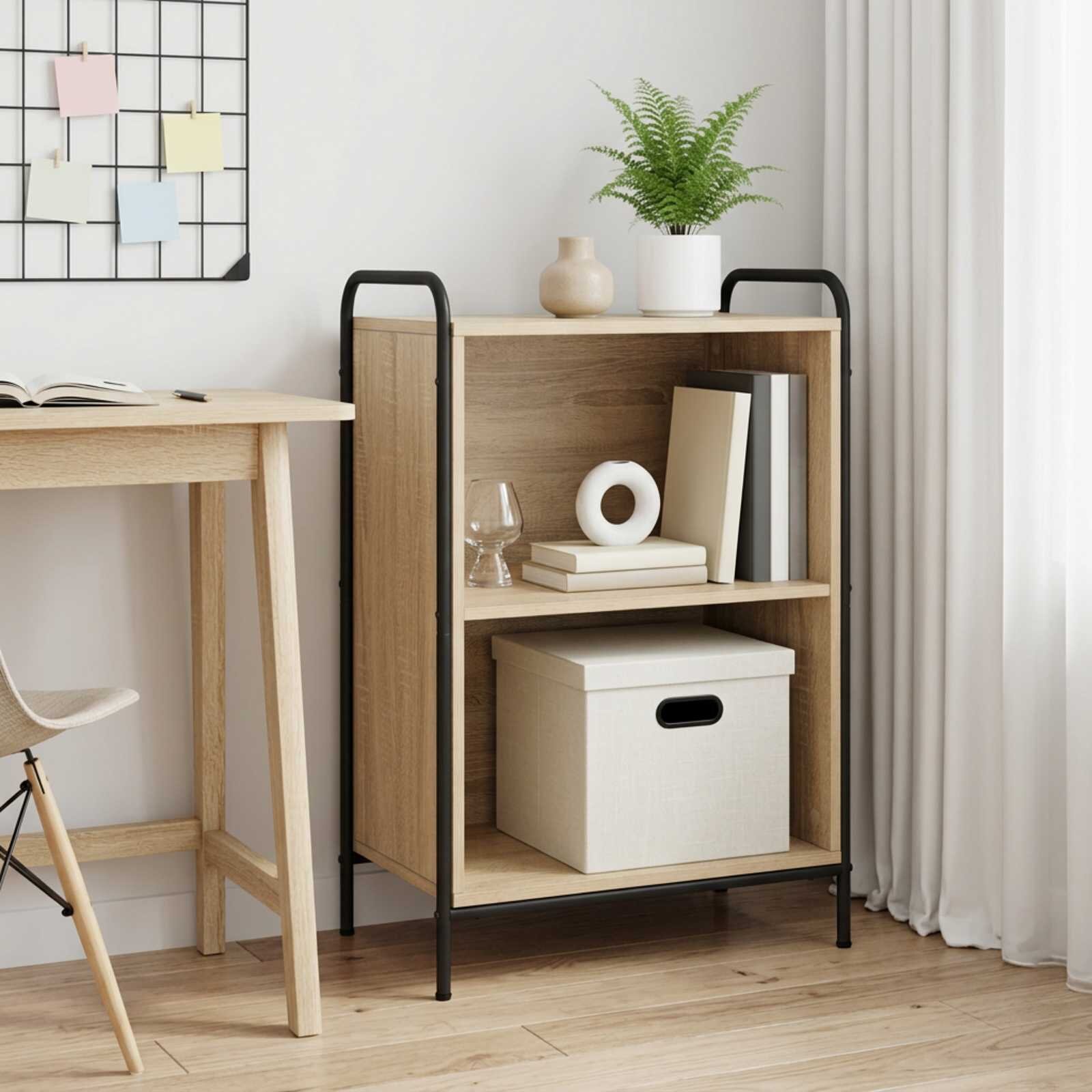 vidaXL Шкаф за книги 555 x 33 x 174 см Инженерна дървесина Дъб сонома
