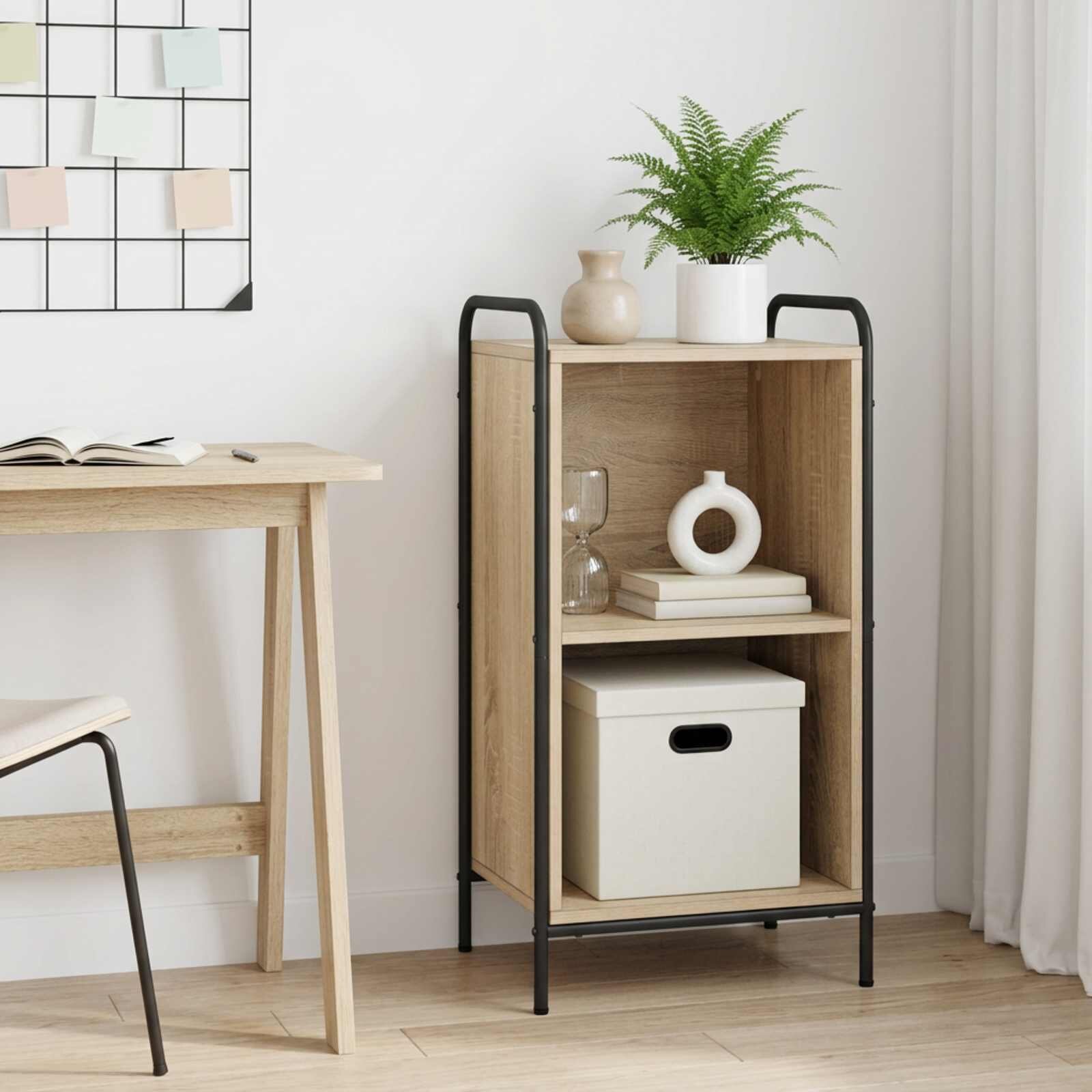 vidaXL Шкаф за книги 555 x 33 x 174 см Инженерна дървесина Дъб сонома