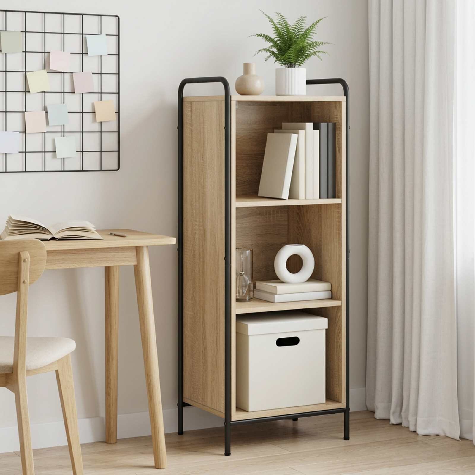 vidaXL Шкаф за книги 555 x 33 x 174 см Инженерна дървесина Дъб сонома