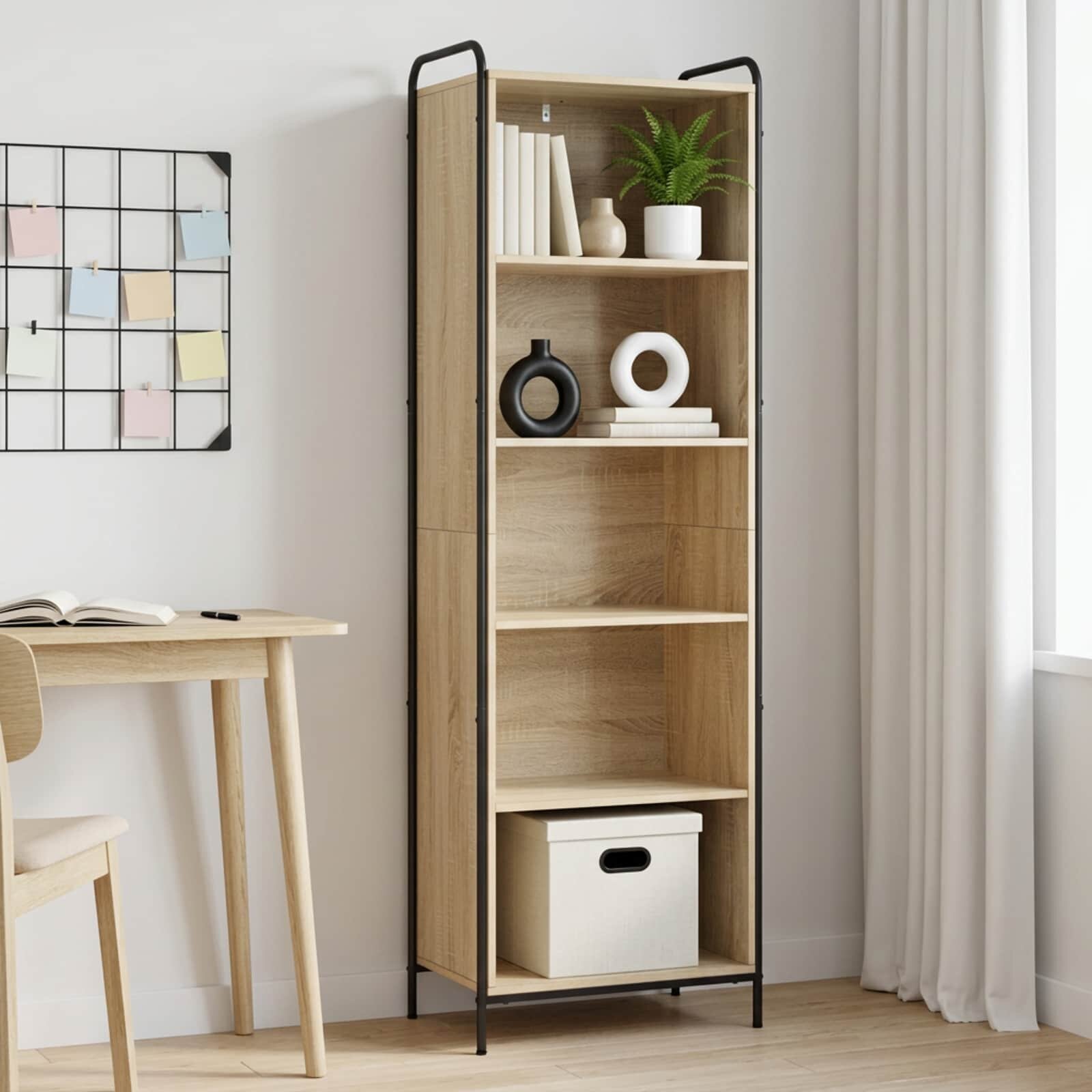 vidaXL Шкаф за книги 555 x 33 x 174 см Инженерна дървесина Дъб сонома