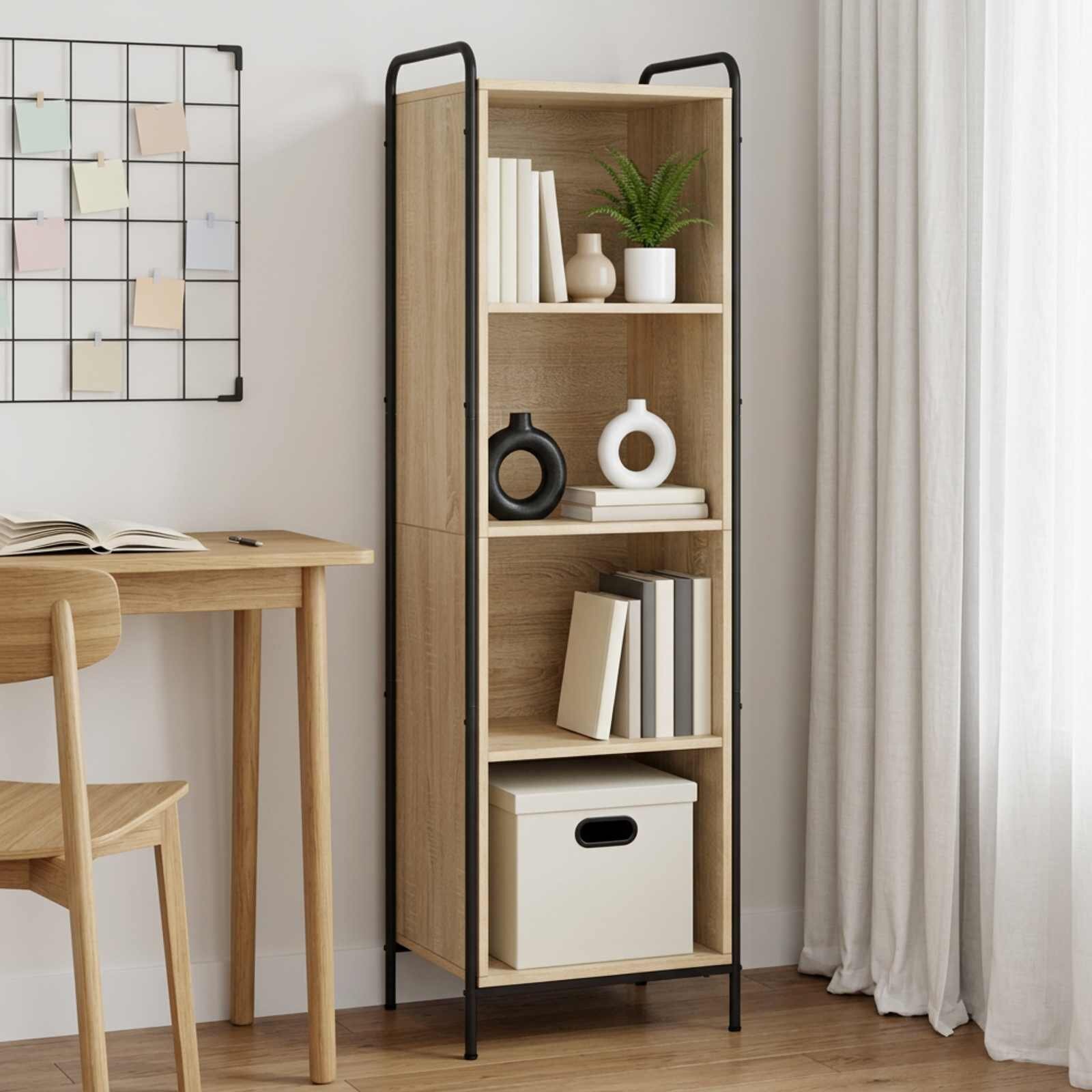 vidaXL Шкаф за книги 555 x 33 x 174 см Инженерна дървесина Дъб сонома