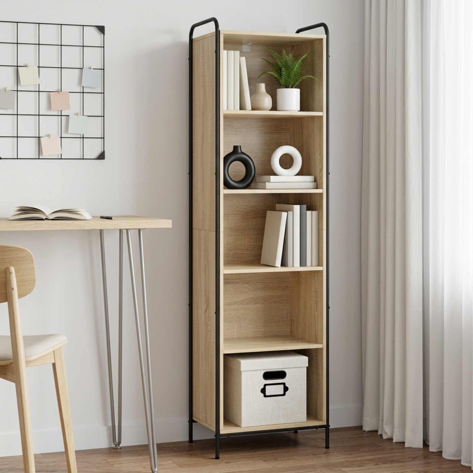vidaXL Шкаф за книги 555 x 33 x 174 см Инженерна дървесина Дъб сонома