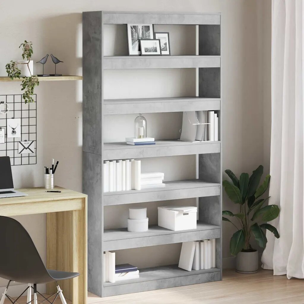 vidaXL Шкаф за книги 6 нива 100 x 30 x 198 см Инженерна дървесина