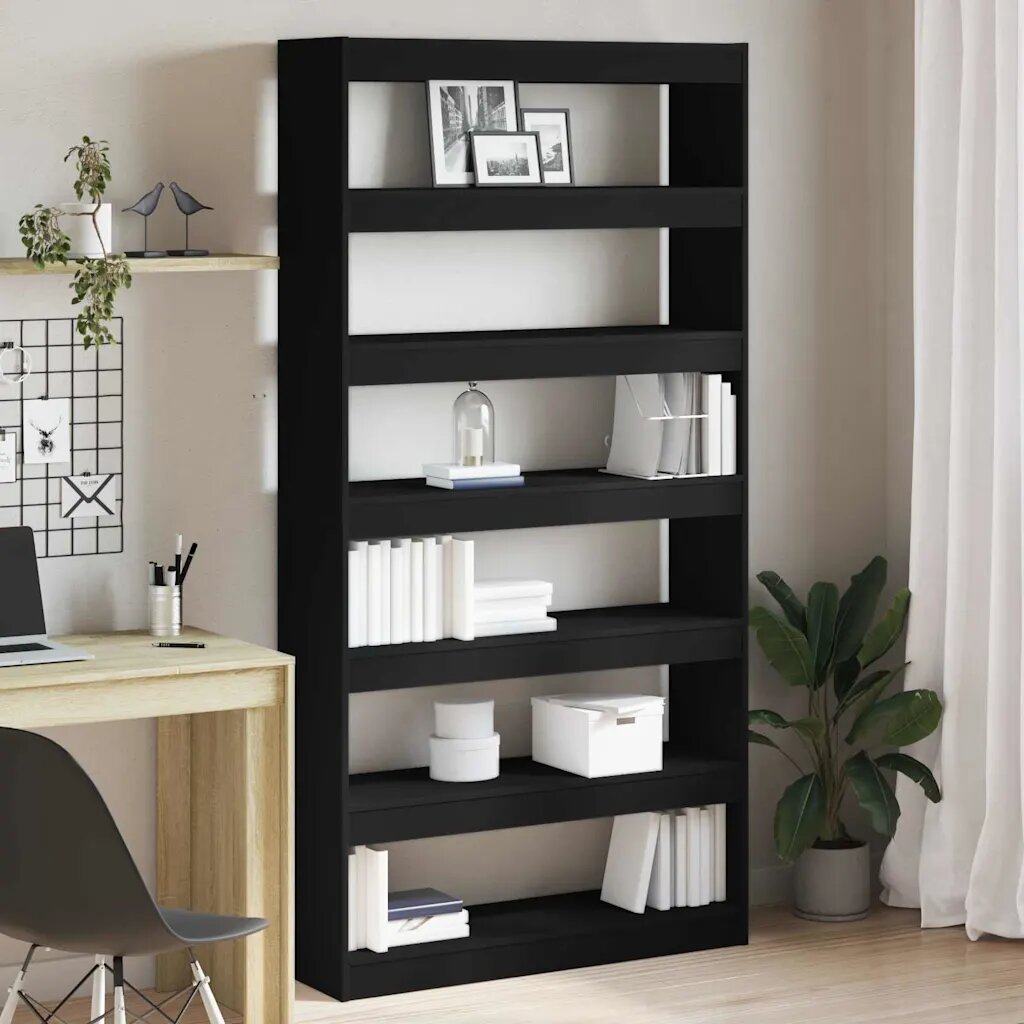 vidaXL Шкаф за книги 6 нива 100 x 30 x 198 см Инженерна дървесина