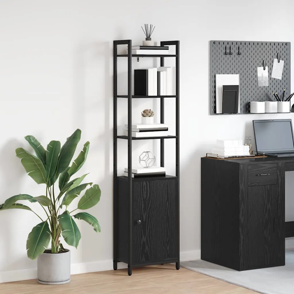 vidaXL Шкаф за книги 6 нива 40 x 24 x 161 см Инженерна дървесина
