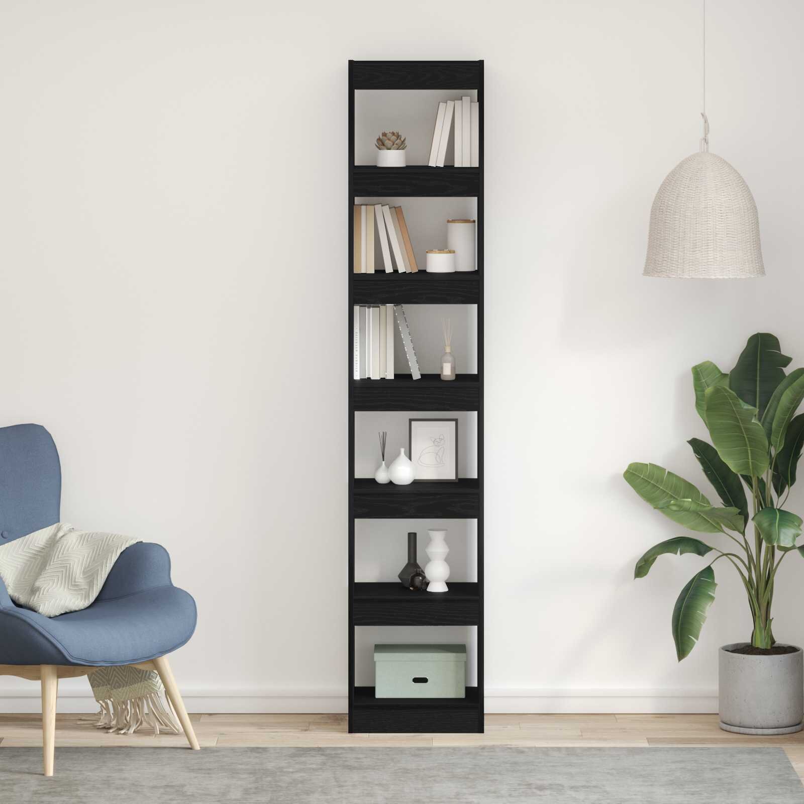 vidaXL Шкаф за книги 6 нива 40 x 30 x 198 см Инженерна дървесина