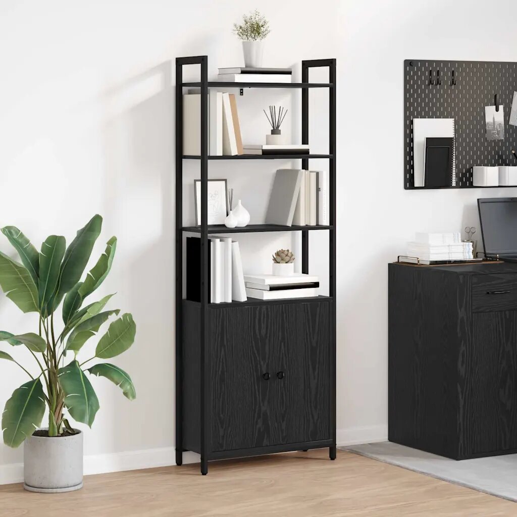 vidaXL Шкаф за книги 6 нива 60 x 24 x 161 см Инженерна дървесина