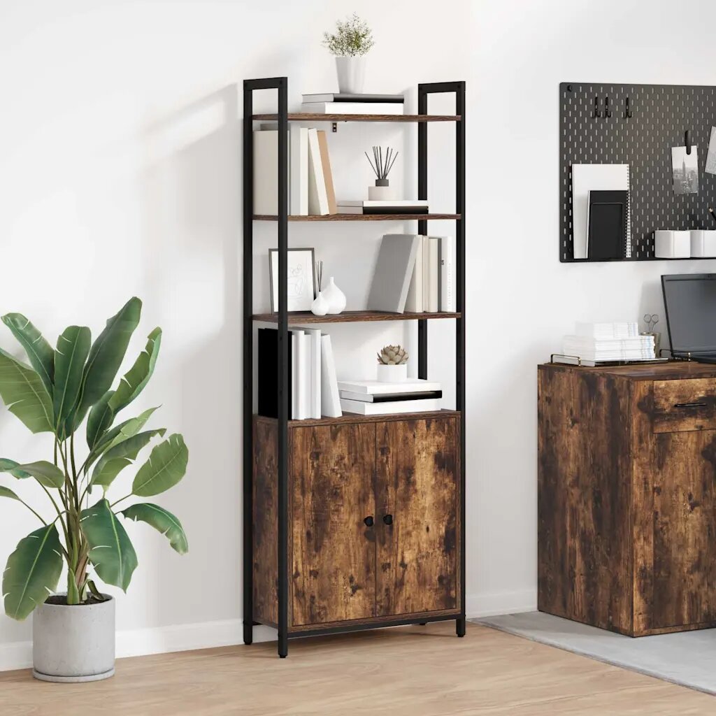vidaXL Шкаф за книги 6 нива 60 x 24 x 161 см Инженерна дървесина