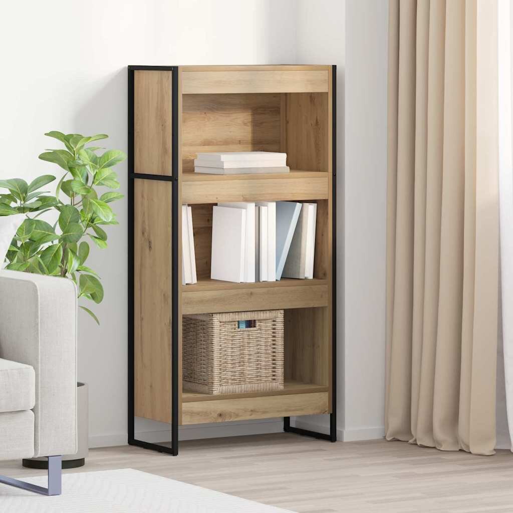 vidaXL Шкаф за книги 60 x 30 x 121 см Инженерна дървесина Дъб Артизан